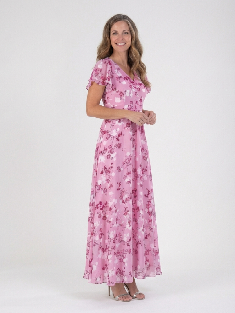 SYLVIA | FLORAL CHIFFON MAXI DRESS