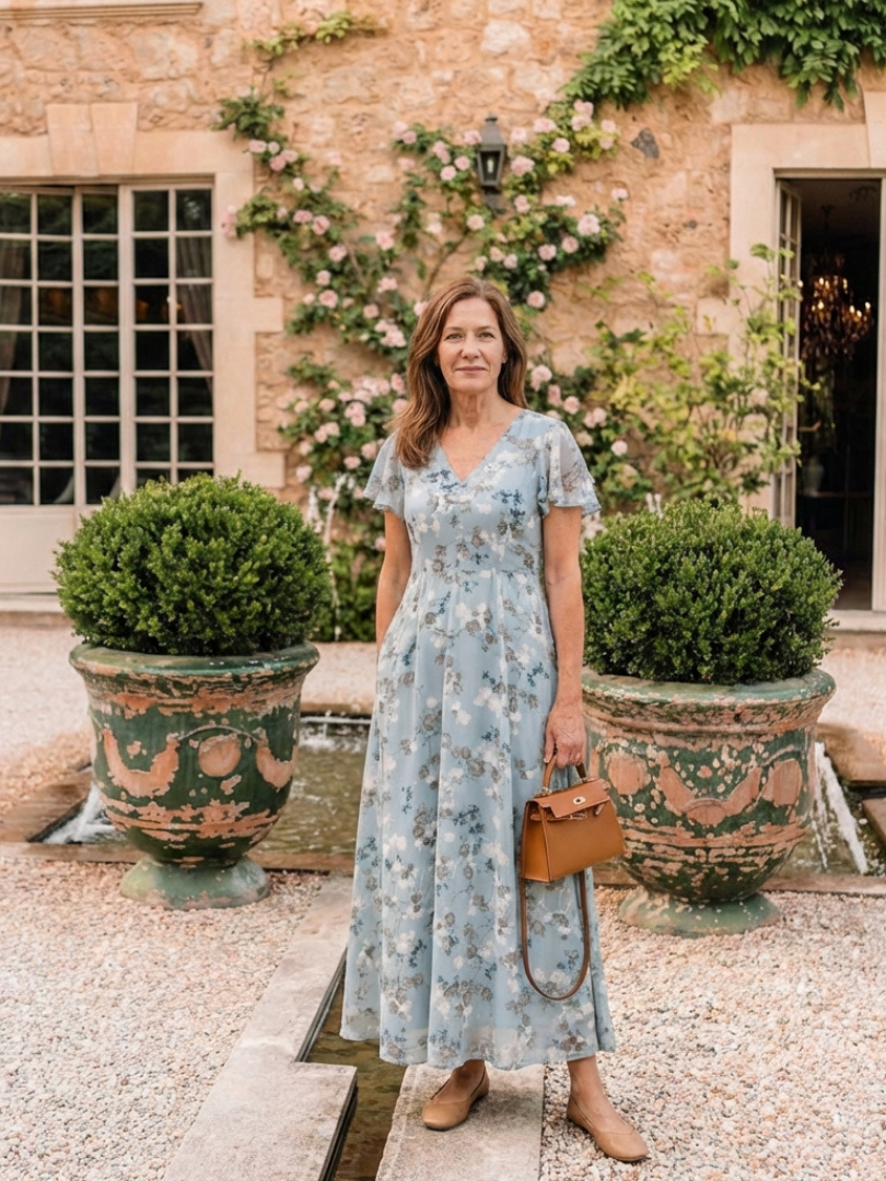 SYLVIA | FLORAL CHIFFON MAXI DRESS