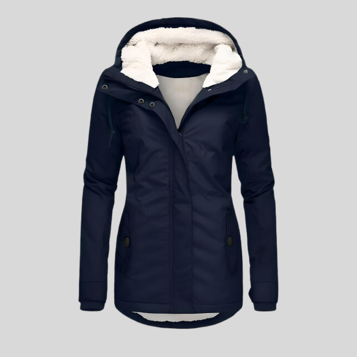 Beatrice Long Waterproof Winter Coat - Navy Blue