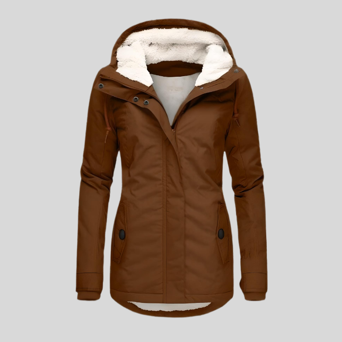 Beatrice Long Waterproof Winter Coat - Brown