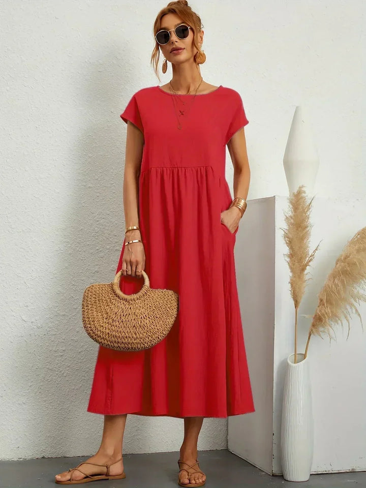 Gabrielle™ | Flowing Midi Dress with Timeless Elegance