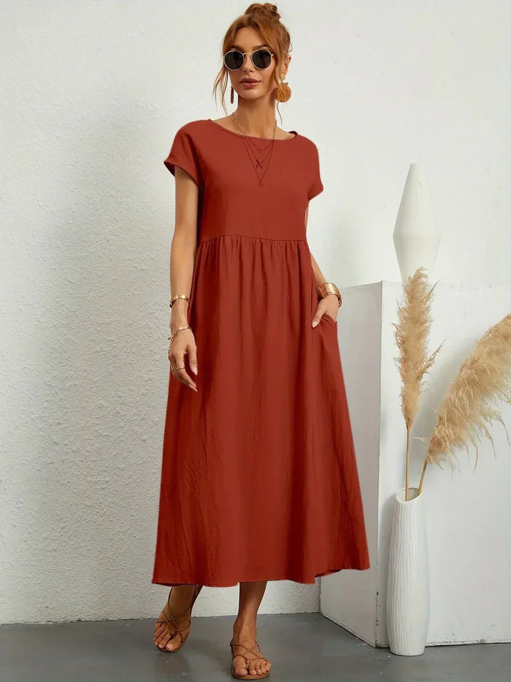 Gabrielle™ | Flowing Midi Dress with Timeless Elegance