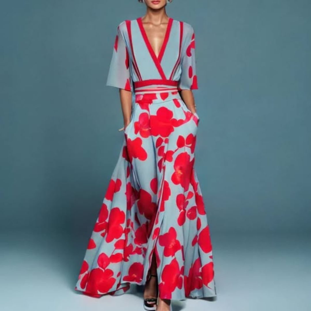Fiona | Chic Floral Long-Sleeve Dress