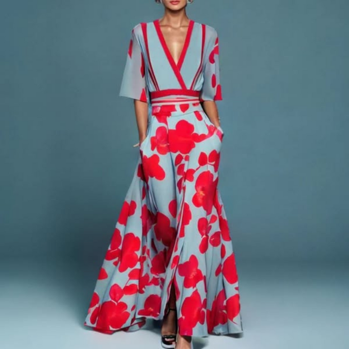 Fiona | Chic Floral Long-Sleeve Dress