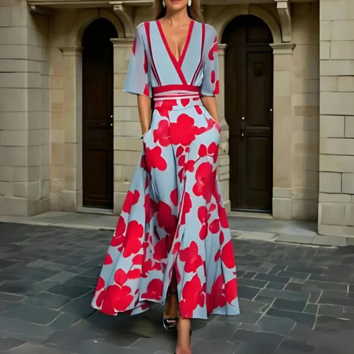 Fiona | Chic Floral Long-Sleeve Dress