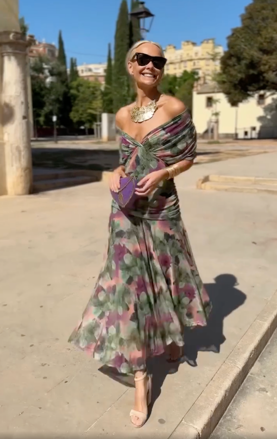 Sophia | Elegant Floral Pleated Dress