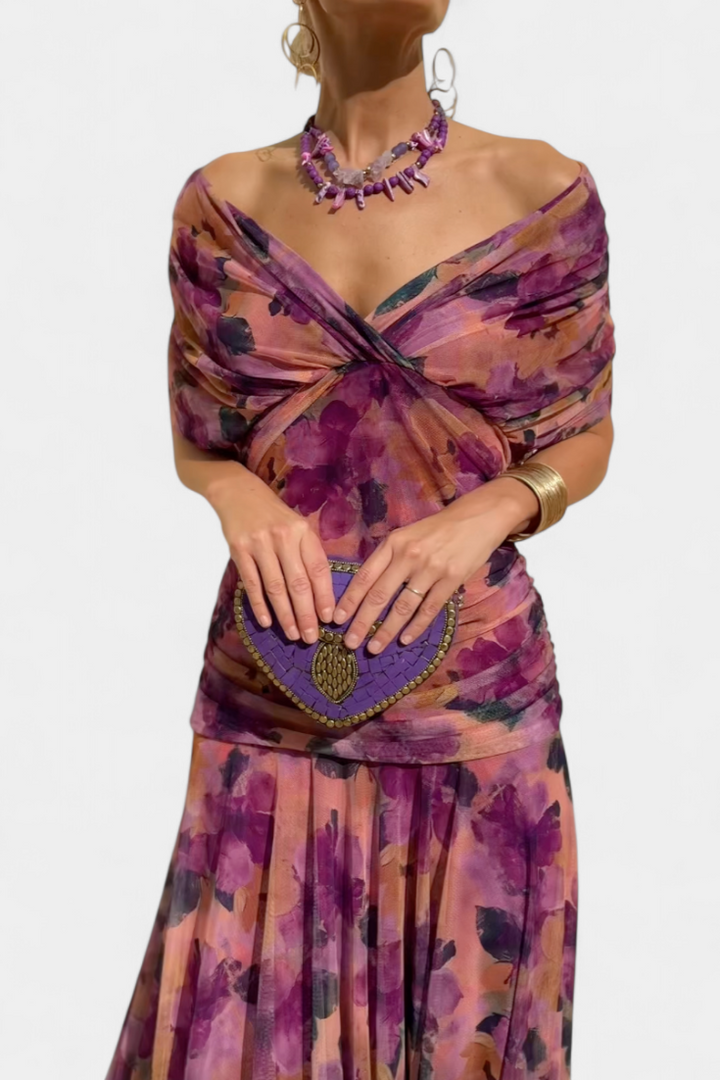 Sophia | Elegant Floral Pleated Dress
