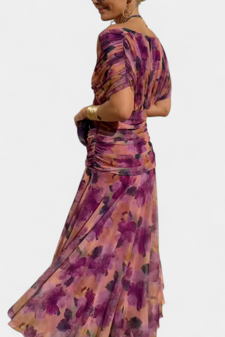 Sophia | Elegant Floral Pleated Dress
