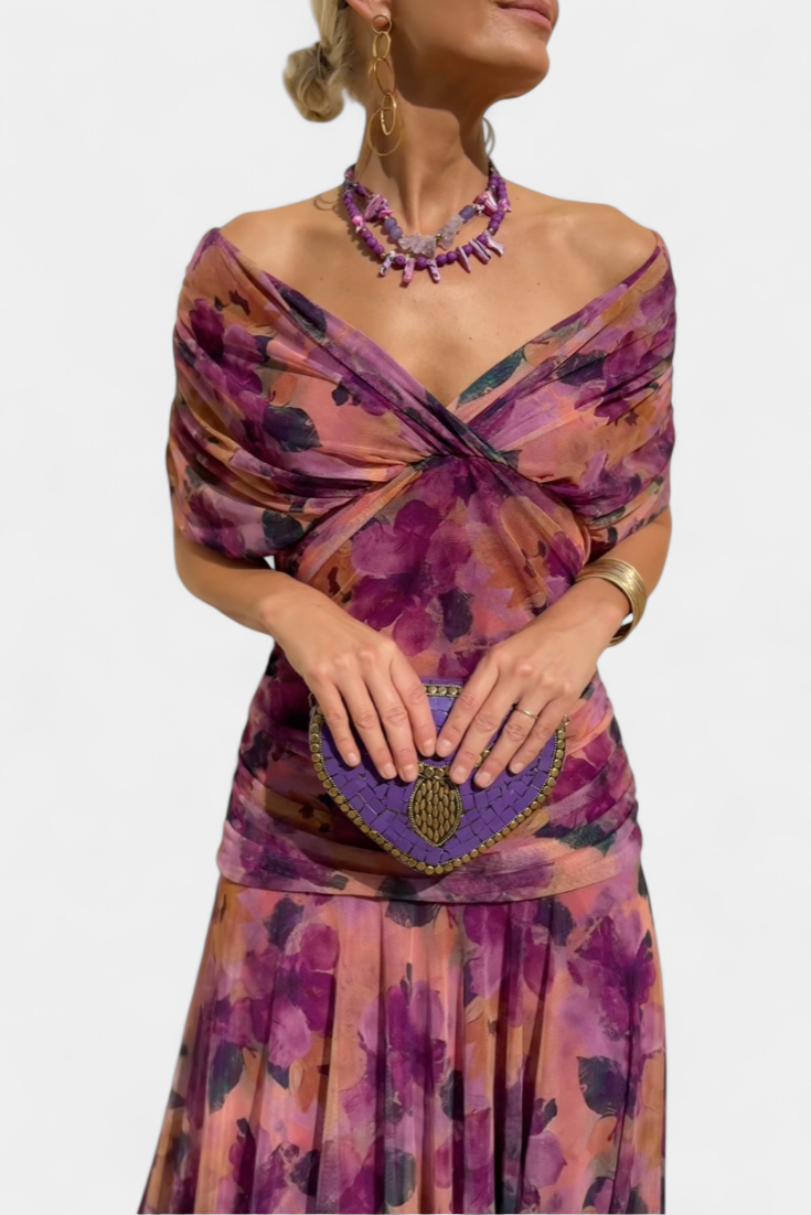 Sophia | Elegant Floral Pleated Dress
