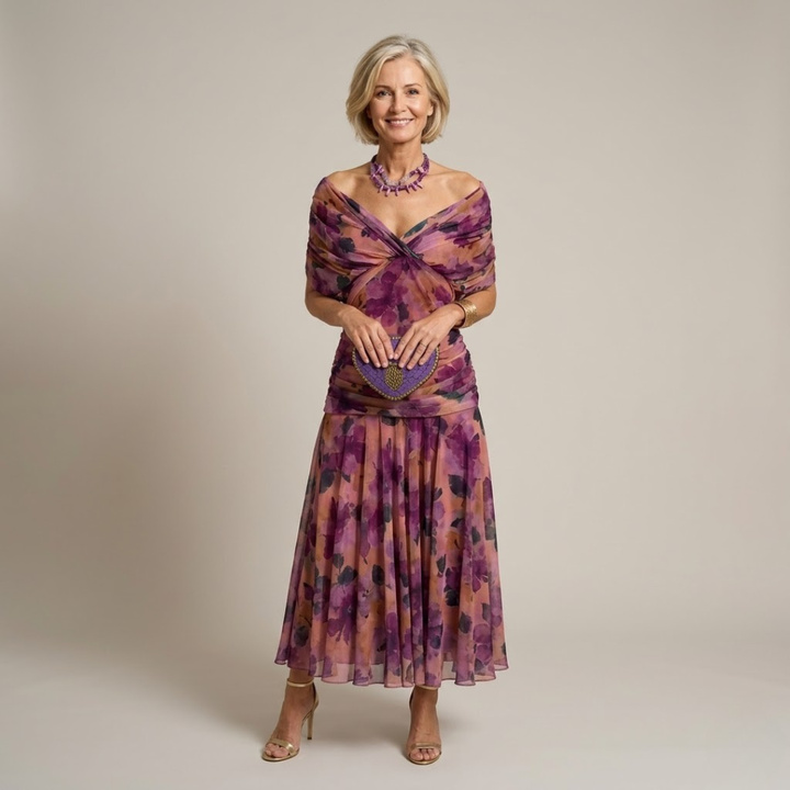 Sophia | Elegant Floral Pleated Dress