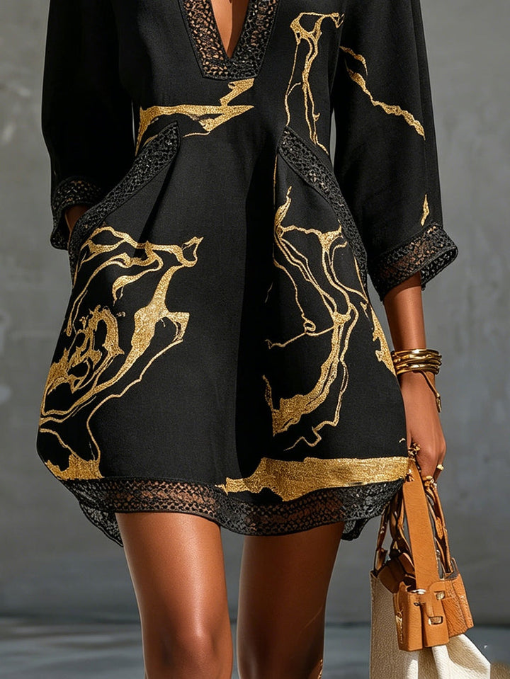 Odessa Black Crochet Lace Mini Dress - view 4