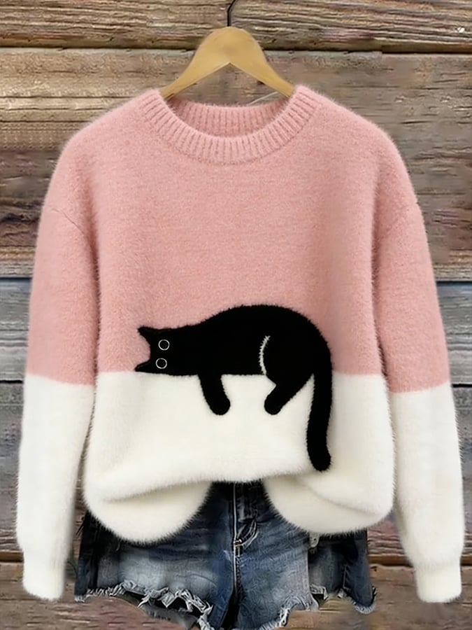 Bridget | Cosy Cat Print Sweatshirt
