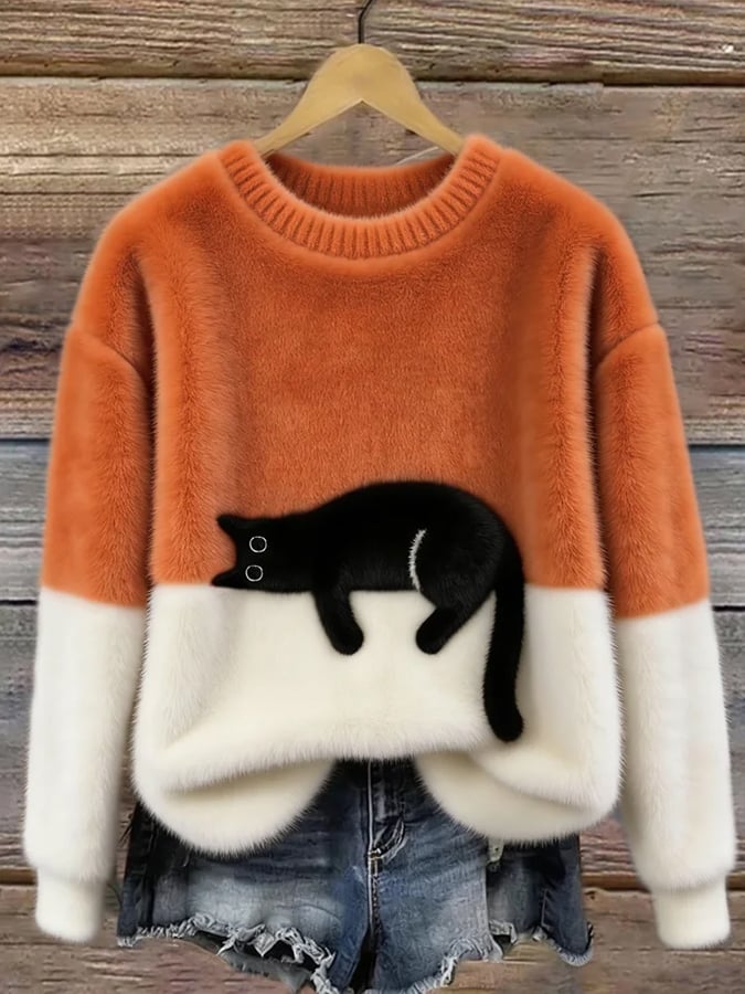 Bridget | Cosy Cat Print Sweatshirt
