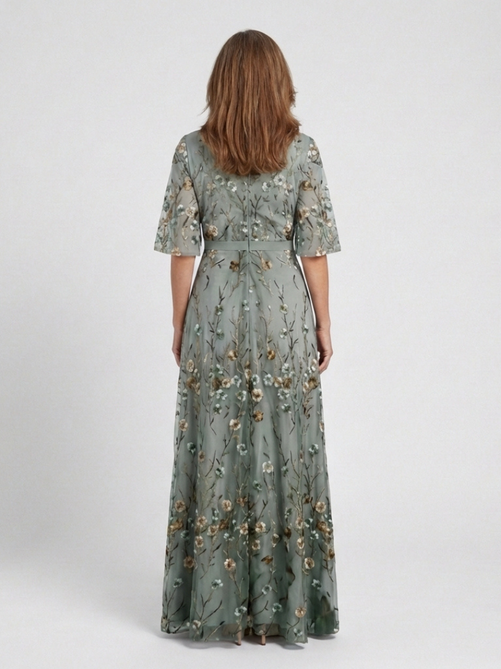 CHRISTINE | FLORAL V-NECK MAXI DRESS