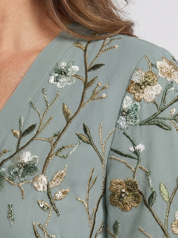 CHRISTINE | FLORAL V-NECK MAXI DRESS