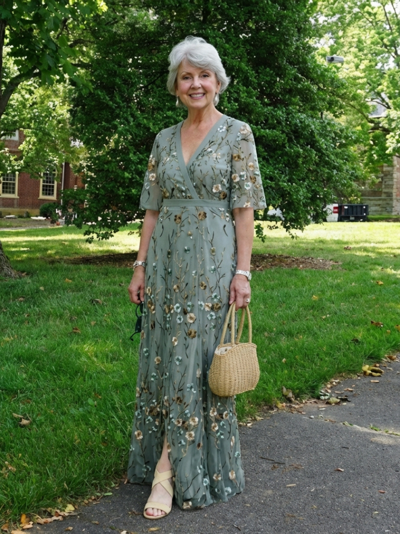 CHRISTINE | FLORAL V-NECK MAXI DRESS