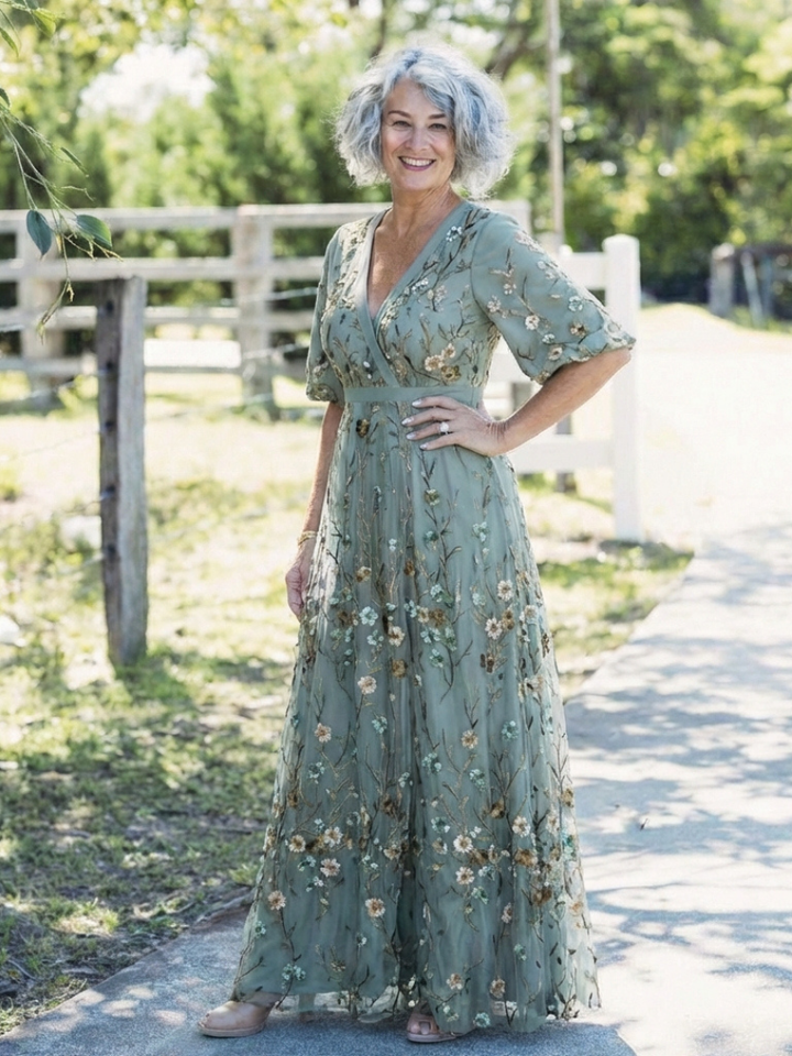 Diana | Floral V Neck Maxi Dress