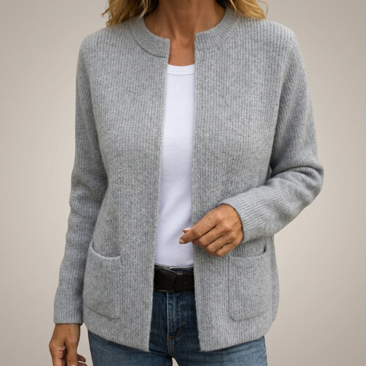 Sienna Cosy Zip-Up Cardigan - Grey