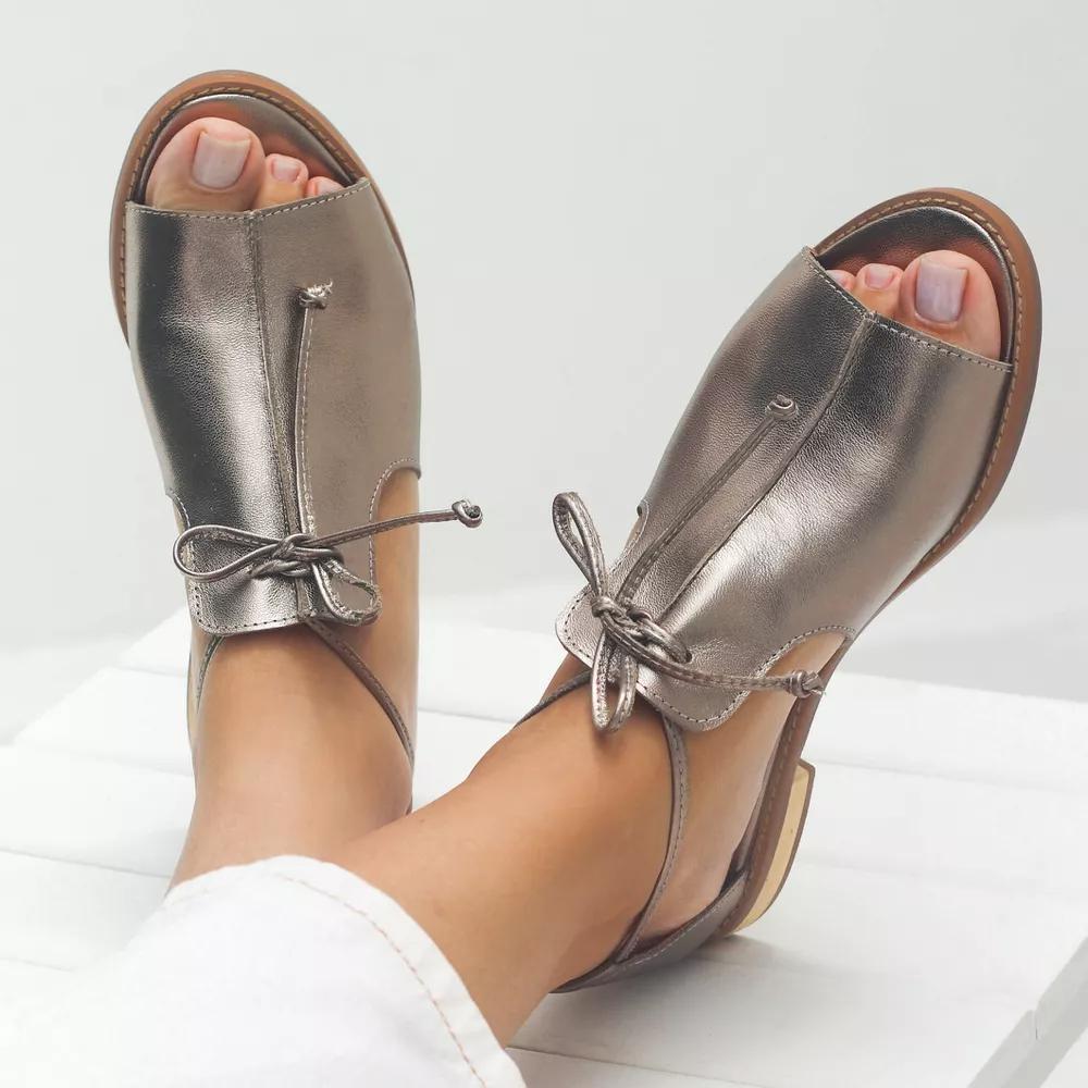 Marisol Shimmer Lace-Up Sandals - detail