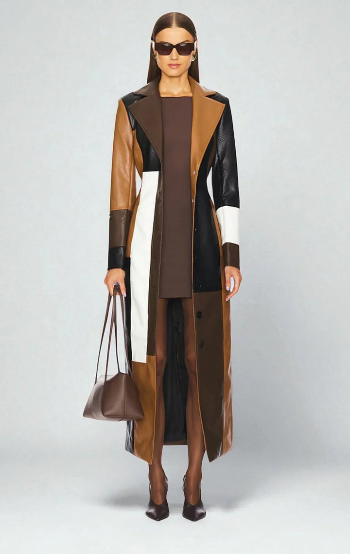Rosaline Mosaic Leather Coat