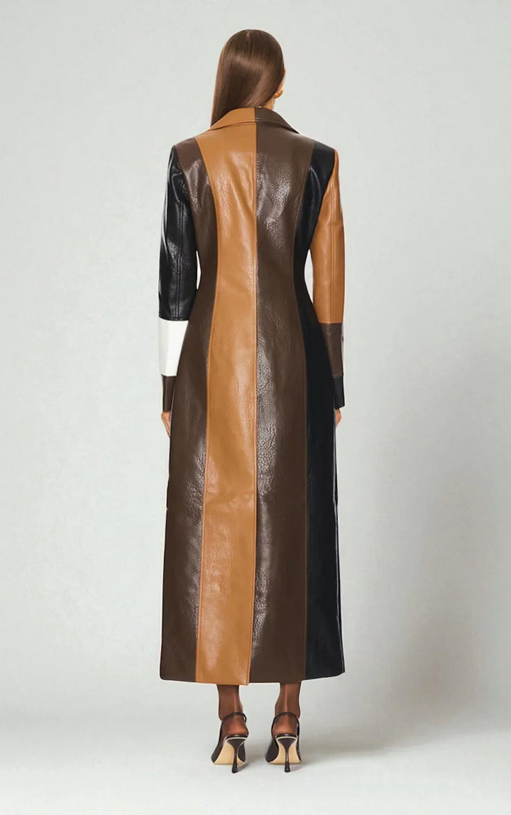 Rosaline Mosaic Leather Coat
